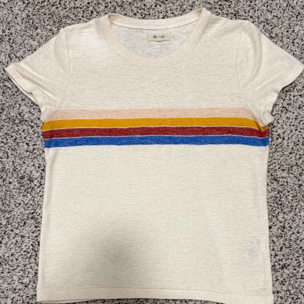 Madewell Striped Cream T-Shirt